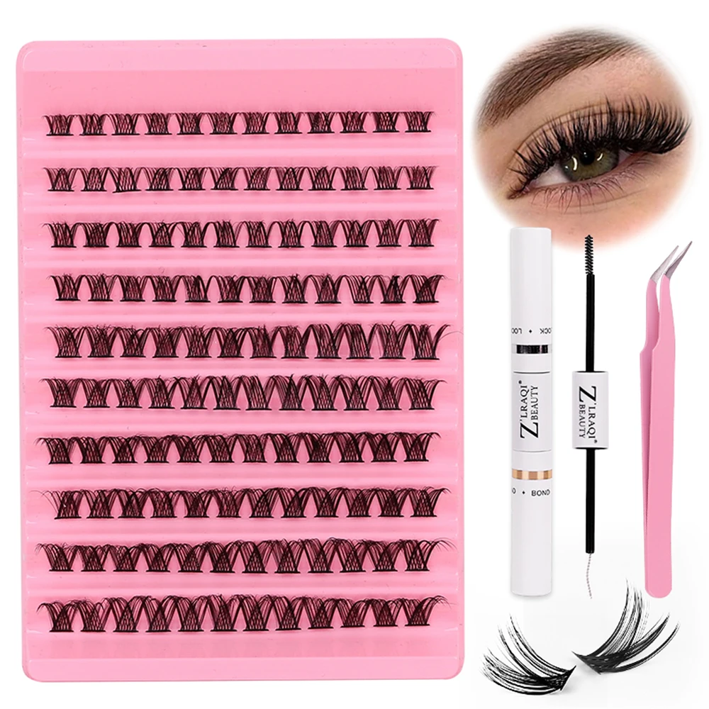 Mix lengths pre-made clusters multi-texture natural density DIY false eyelash combo pack set