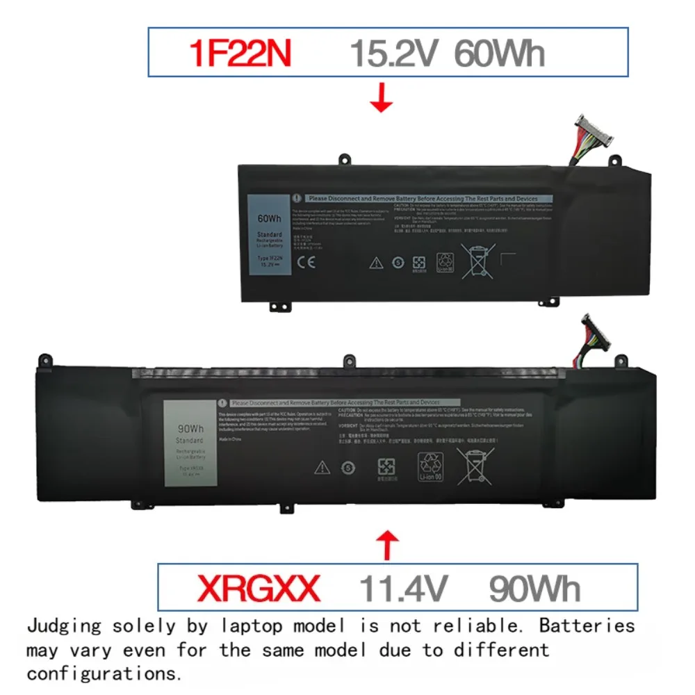 Compatible with Alienware M15 M17 R1 P79F P37E 001 1F22N XRGXX Laptop Battery 60WH/90WH