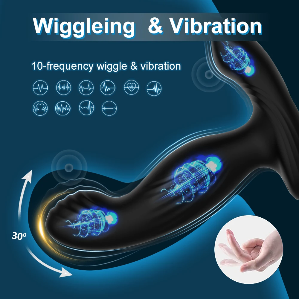 10 frequency vibration10 frequency vibration intelligent heating with remote control  Thrusting Anal Butt Plug Telescopic Dildo