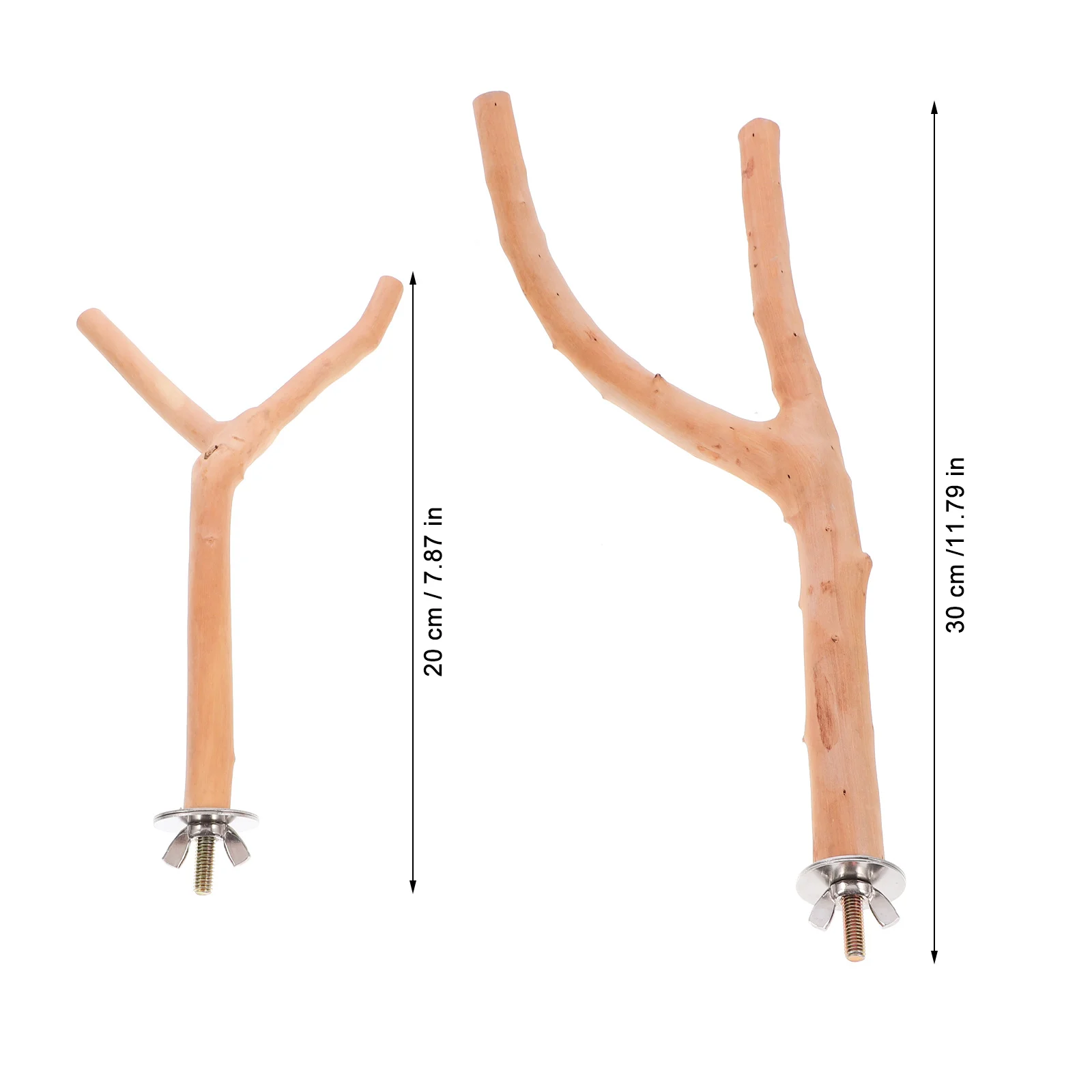 

2pcs Bird Cage Stand Pole Parrot Standing Rack Wooden Pet Bird Perch Durable Exercise Branch For Cage Pet Supplies