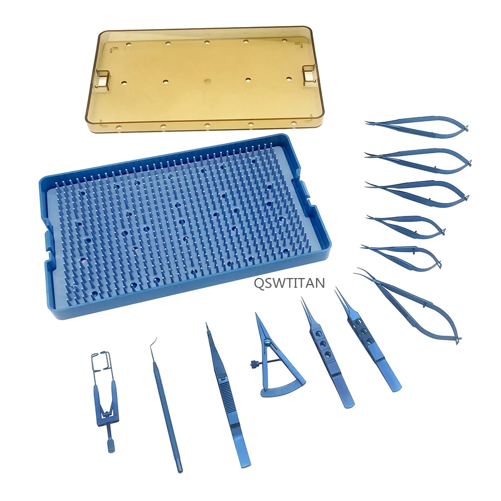 Ophthalmology Set Titanium Instruments Glaucoma Set Phacoemulsification Cataract Surgery Set with Sterilizing Box