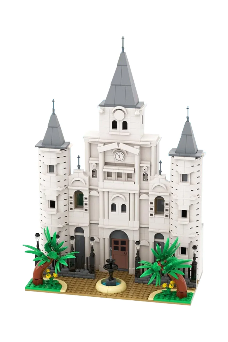 

MOC-212793 St. Louis Cathedral Building Blocks Model St. Louis Cathedral For River Steamboat 21356 Bricks Assembly Toys Kid Gift
