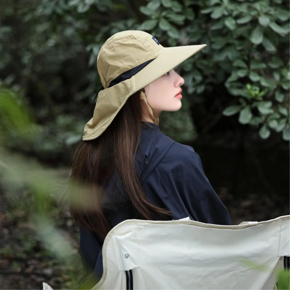 

Sun Protection And Shade Outdoor Hat Neck-protection Uv-protective Fisherman Hat Unisex Bucket Hats Quick-drying Panama