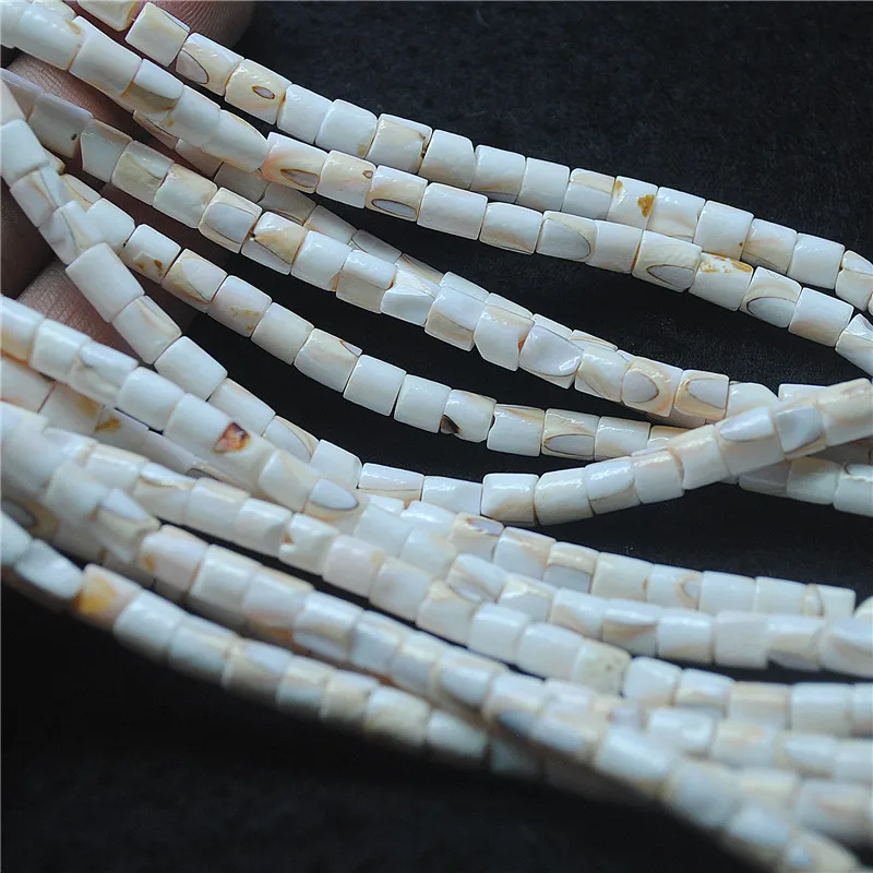 118PCS 63CM Length Nature Shell Strings 5X6MM Drum Shape Mother Of Pearl For Women Bracelets Making Jewelry Designs Good For You