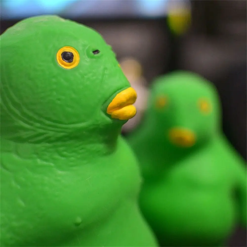 ของขวัญเด็กสัตว์ของเล่น Dumb หัวปลาใหญ่ยักษ์ Fidget ของเล่นสีเขียวหัวปลาบีบของเล่นบีบปลาสีเขียว Fidget ปลาสีเขียว