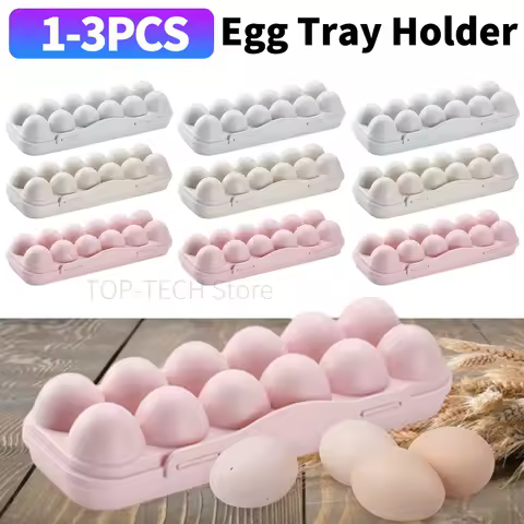 12 Grid Egg Holder Plastic Egg Protector Tray Portable Eggs Carrier Container Case for Refrigerator Camping Picnic Hiking Travel