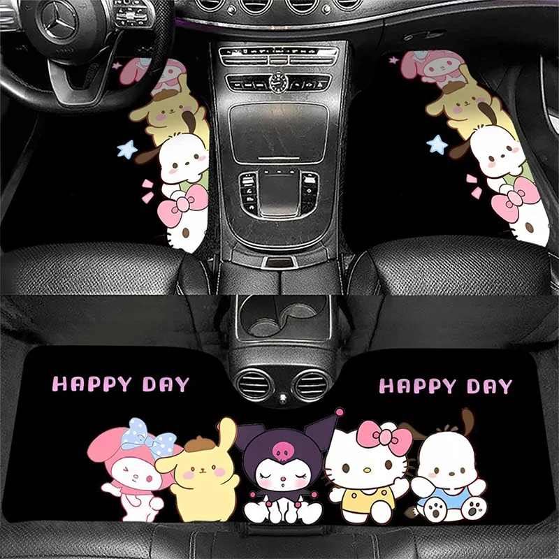 Sanrio Kawaii Hello Kitty Diatom Mud Car Floor Mats Kuromi My Melody Anime Cartoon Dirt-resistant Washable Universal Foot Mats