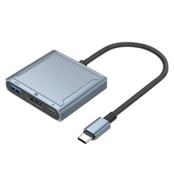 Konwerter 3-w-1 typu C na stację dokującą DisplayPort 8K USB C na kabel DisplayPort z portem PD ładowania USB 3.0 do laptopa PC