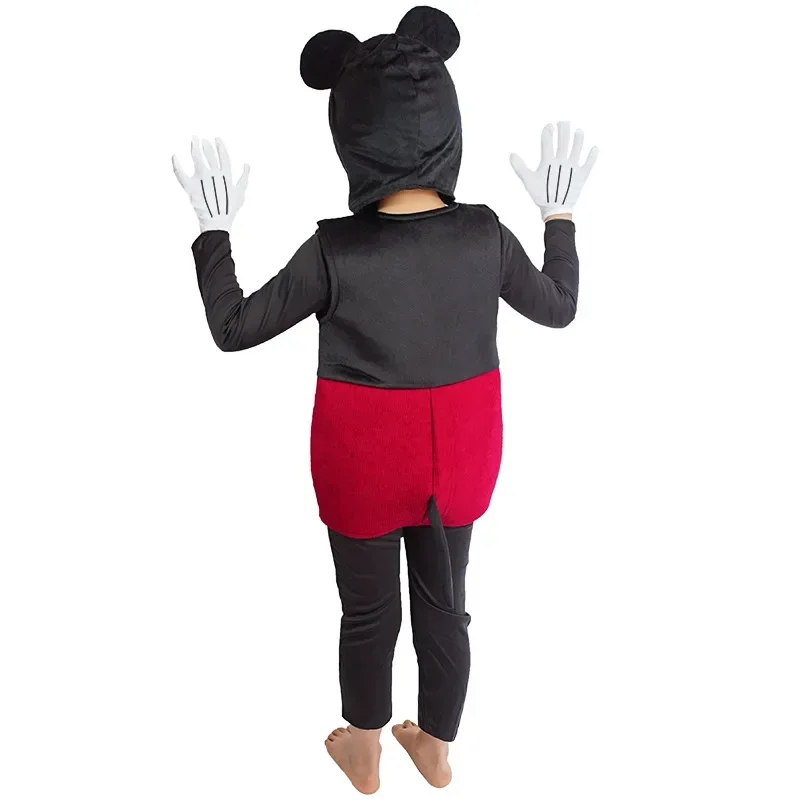 MINISO Mickey Mouse Cosplay Costumes Hat Bodysuit Gloves Suit Anime Halloween Party Carnival Clothes For Kids Boy Girl