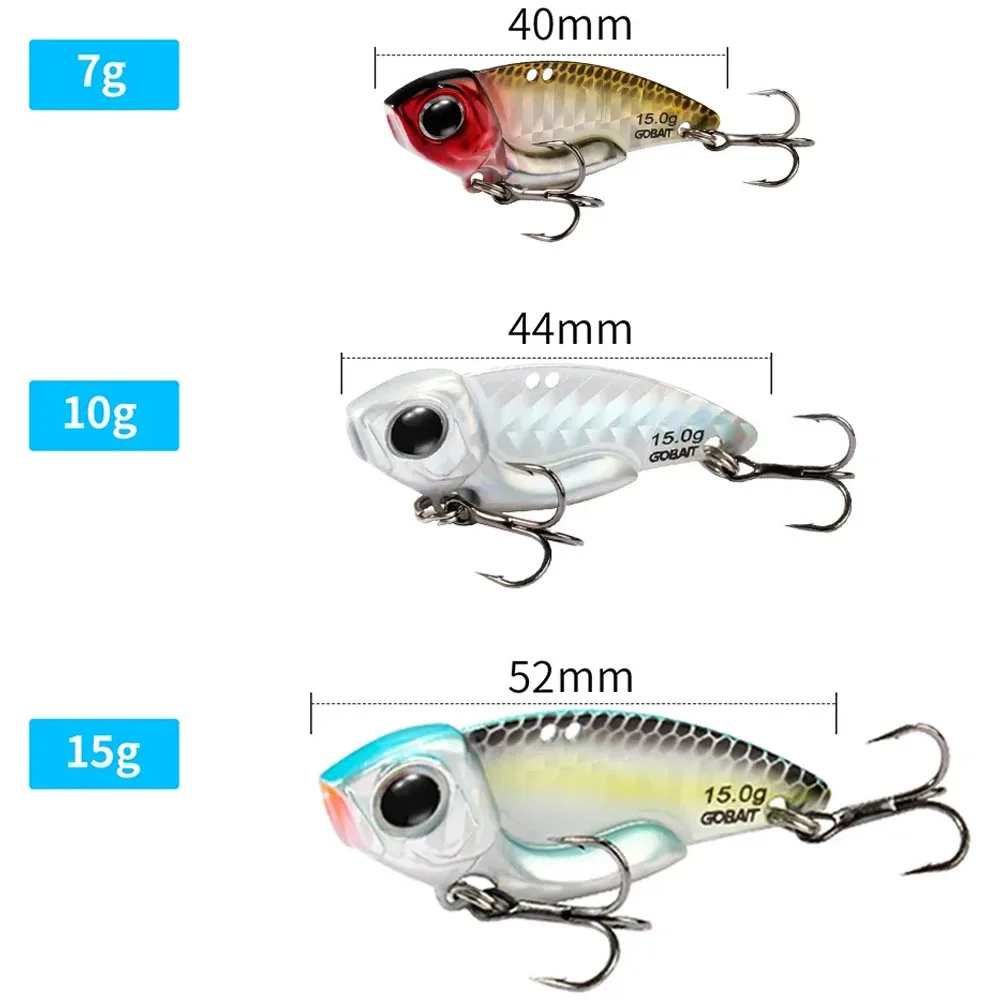 Metal Jig VIB Lure 7g 10g 15g Spoon Spinner Color Spinning Fishing Tackle Treble Hooks Swimbait Pesca Bait Spinnerbait VIBRATION