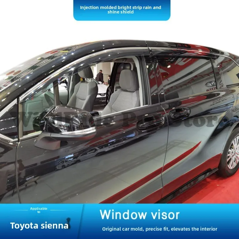 1 set Plastic Rain Deflectors for Toyota 2021 Sienna Stainless Steel Window Rain Guards Cross Border Domestic Sale