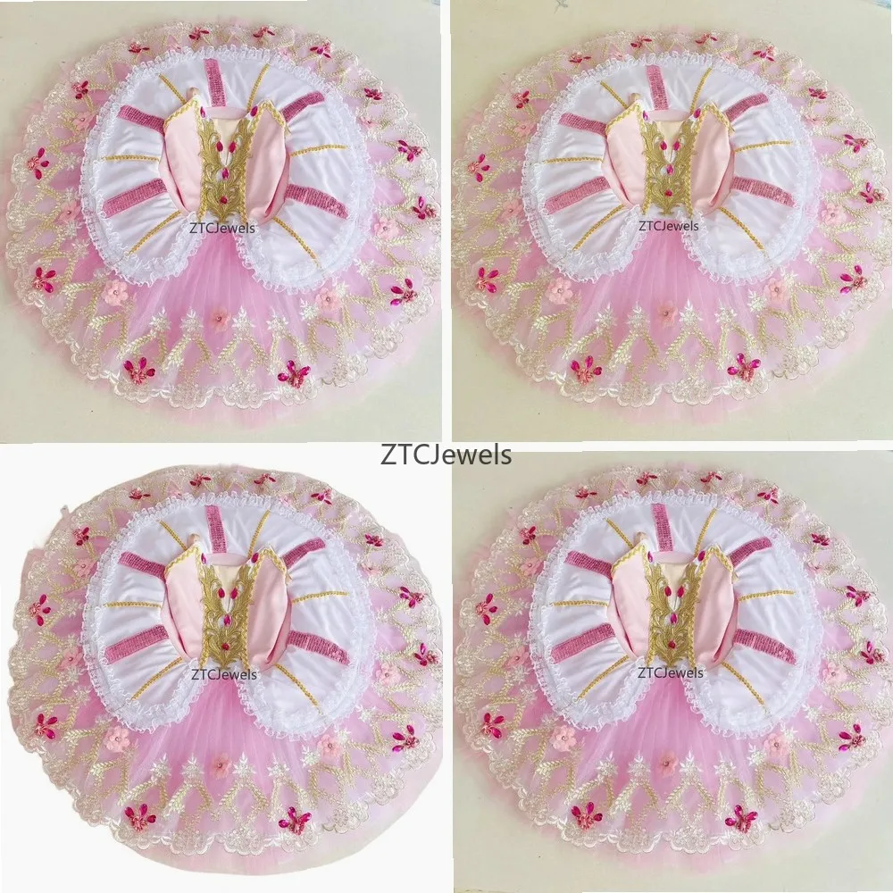 

Розовое балетное платье-пачка для девочек и женщин, профессиональный костюм балерины для танцев, косплея, вечеринок и выступлений