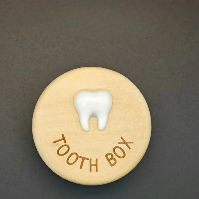 صندوق ذاكرة خشبي لأسنان الطفل، تصميم خرز، منظم تذكار، حقيبة تخزين الأسنان الأولى، سلك سري إبداعي #5