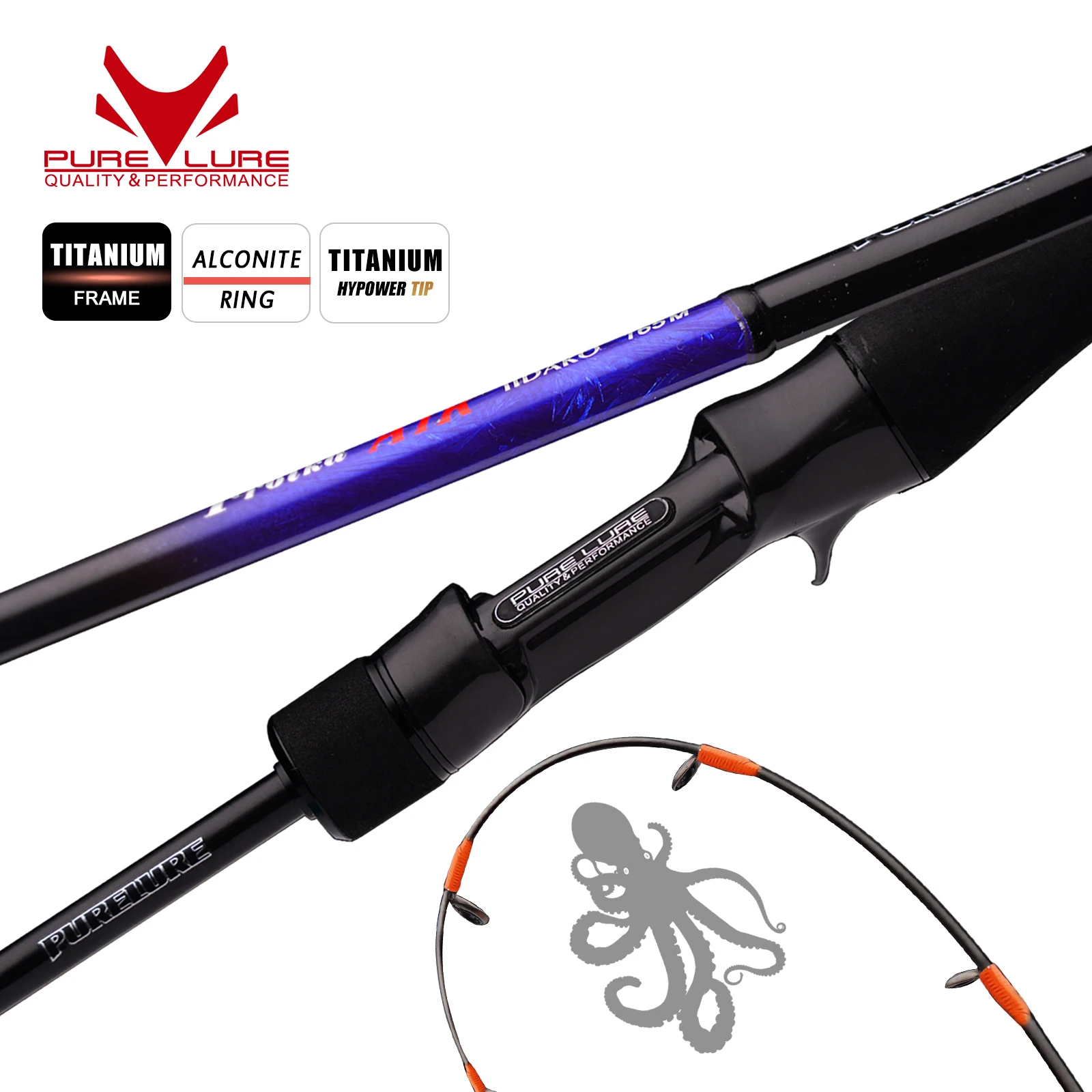 

PURELURE Tripod AIR IIDAKO 150m 160m M/MH Tenya Rod Titanium Tip Squid Fishing Casting Rod Squid Boat Fishing Webfooted