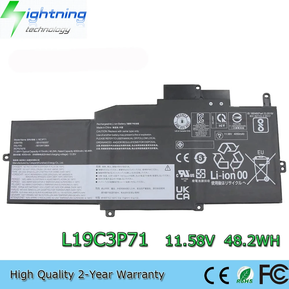

L19C3P71 11.58V 48.2Wh Laptop Battery for Lenovo ThinkPad X1 Nano Gen 1st L19M3P73 L19M3P72 etc.