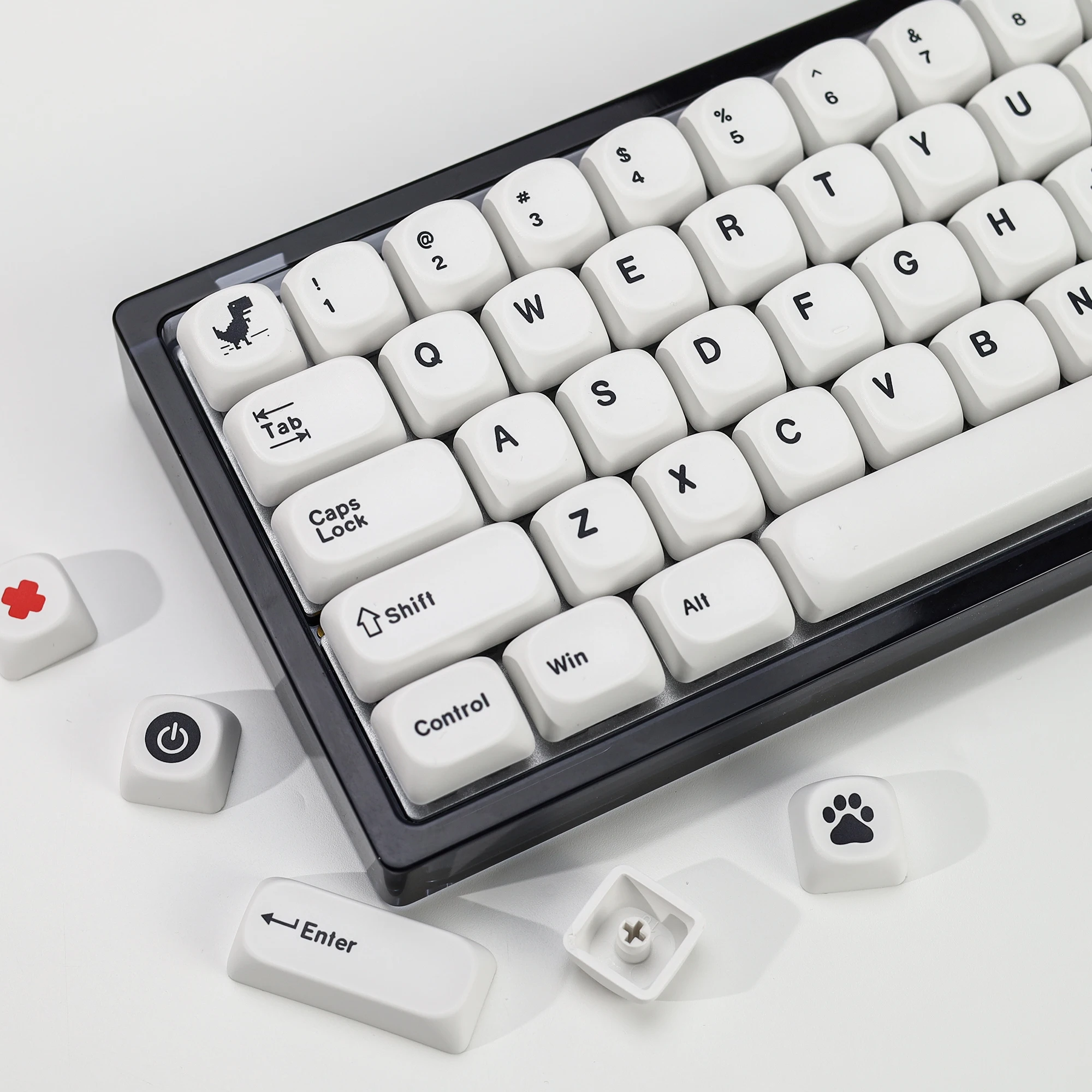KBDiy 136 KeysGMK Minimal White Keycaps Set KOA Profile Minimalist Style PBT Keycap For 60% Mechanical Keyboard Game MX Switch
