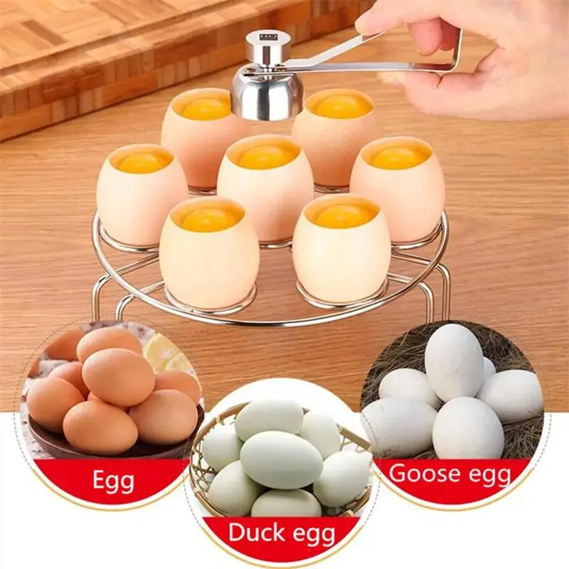 New 304 Stainless Steel Egg Eggshell Opener Eggshell Cutter Double Head Egg Topper Shell Opener Boiled Raw Egg Kitchen Tool