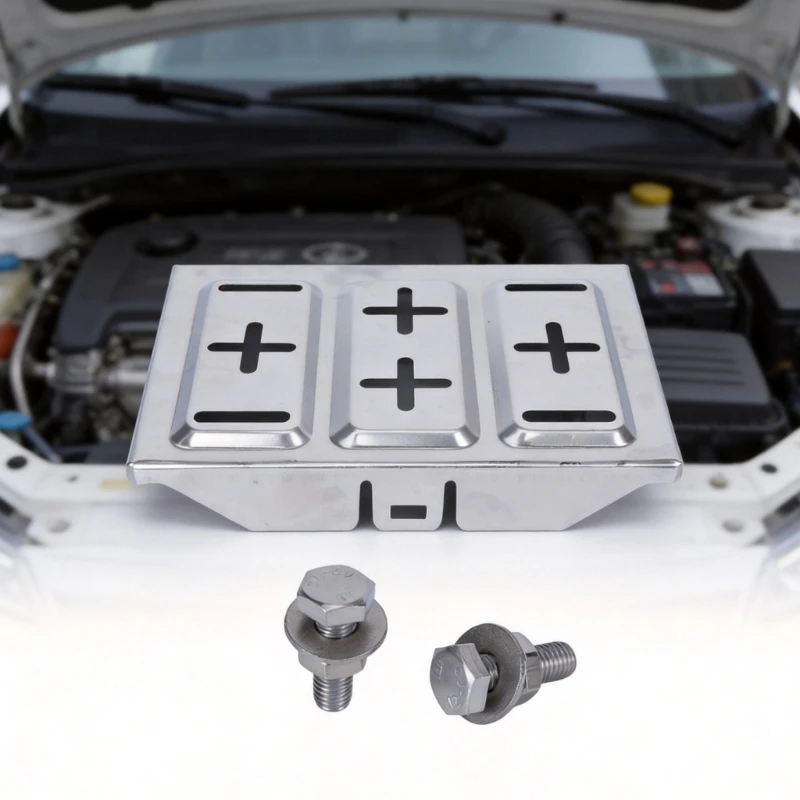 Replacement Battery Tray Set with Metal Support Base and Mounting Slots for Car Battery Installation, Service, and Repair X37F