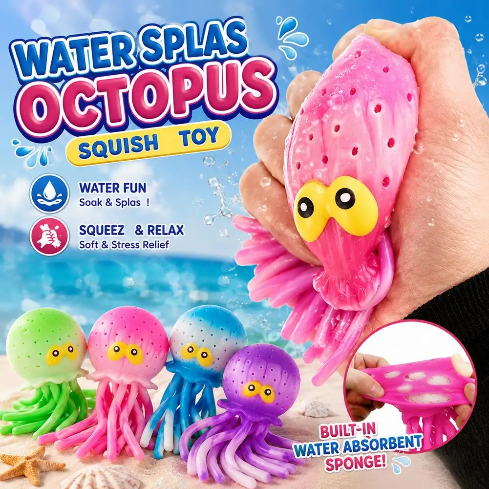 Water Play Octopus Bathing Toy for Kids Creative Absorbent Toy That Sprays Water Stress Relief Fun Children's Bath Time