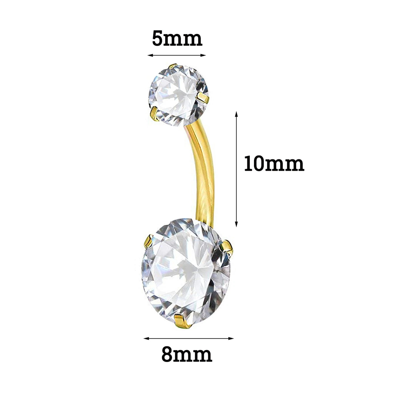 Piercing de cristal para el Ombligo, anillo de acero quirúrgico 316L, joyería Sexy para el cuerpo, 1 unidad