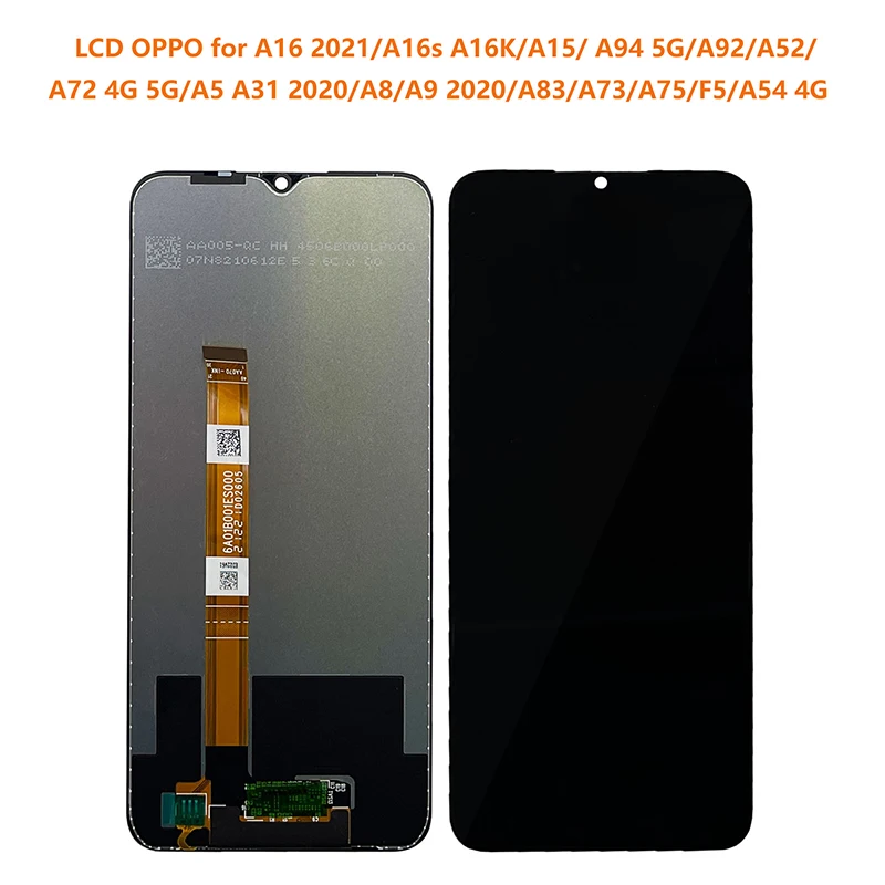 Phone LCD Display Screen Assembly Replacement For OPPO A16 A16S A16K A15 A94 A92 A5 A9 2020 A31 A83 F5 A83 A73 A75 RealmeV3 5 5i