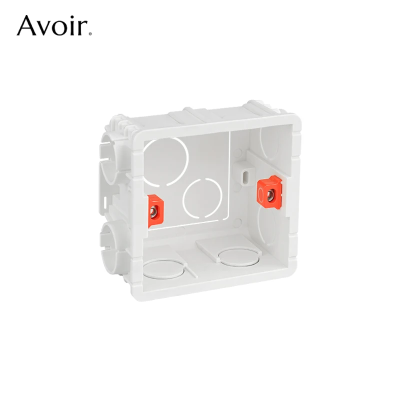 Avoir montaż Dark Box biały czerwony niebieski stash skrzynka przyłączowa 86mm x 86mm x 40mm gniazdo ścienne wpuszczany przełącznik z tworzywa sztucznego akcesoria puszka instalacyjnakuferek na ścianę box gniazdko