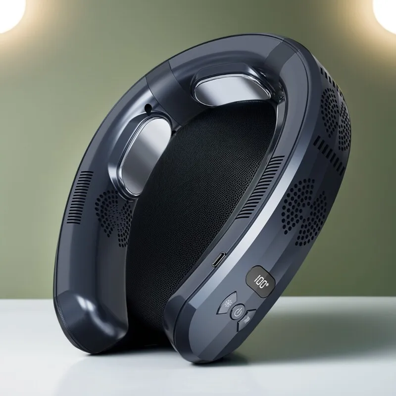 Portable Semiconductor Cooling and Heating Neck Fan, Rechargeable Personal Air Conditioner, Wearable Fan for Outdoor