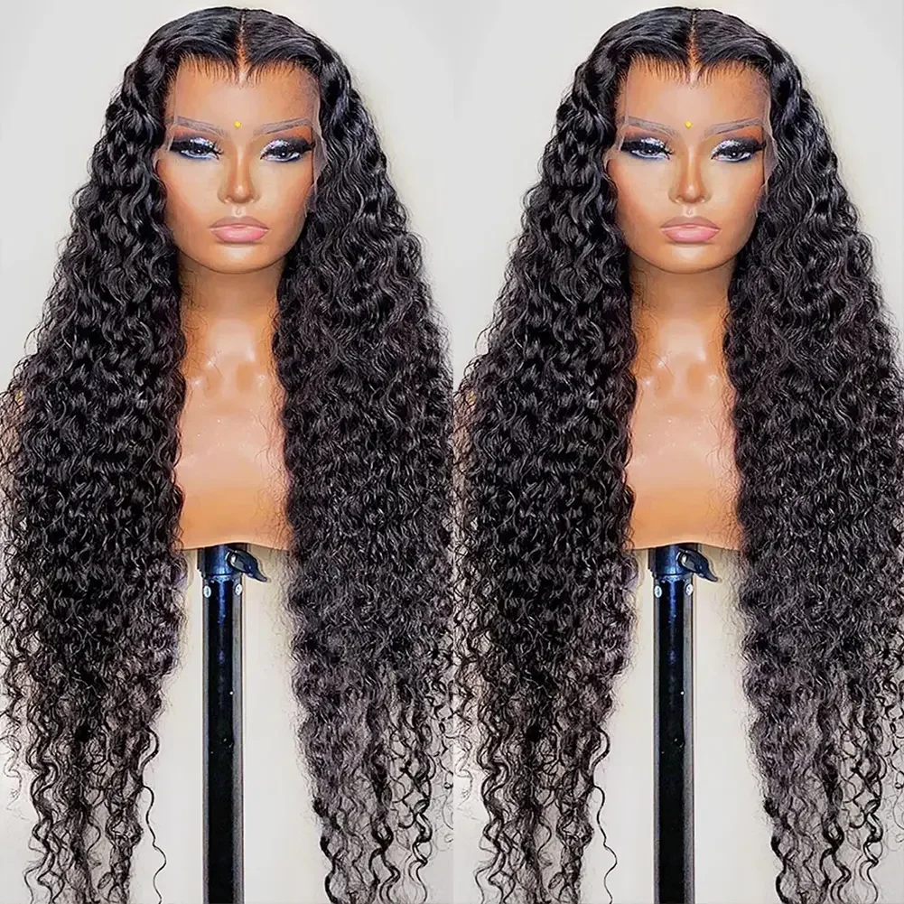 Deep Wave Human Hair Wigs 360 HD Lace Frontal Wigs Transparent HD Lace 200% Real Density 13x4 13x6 Pre Plucked For Black Women
