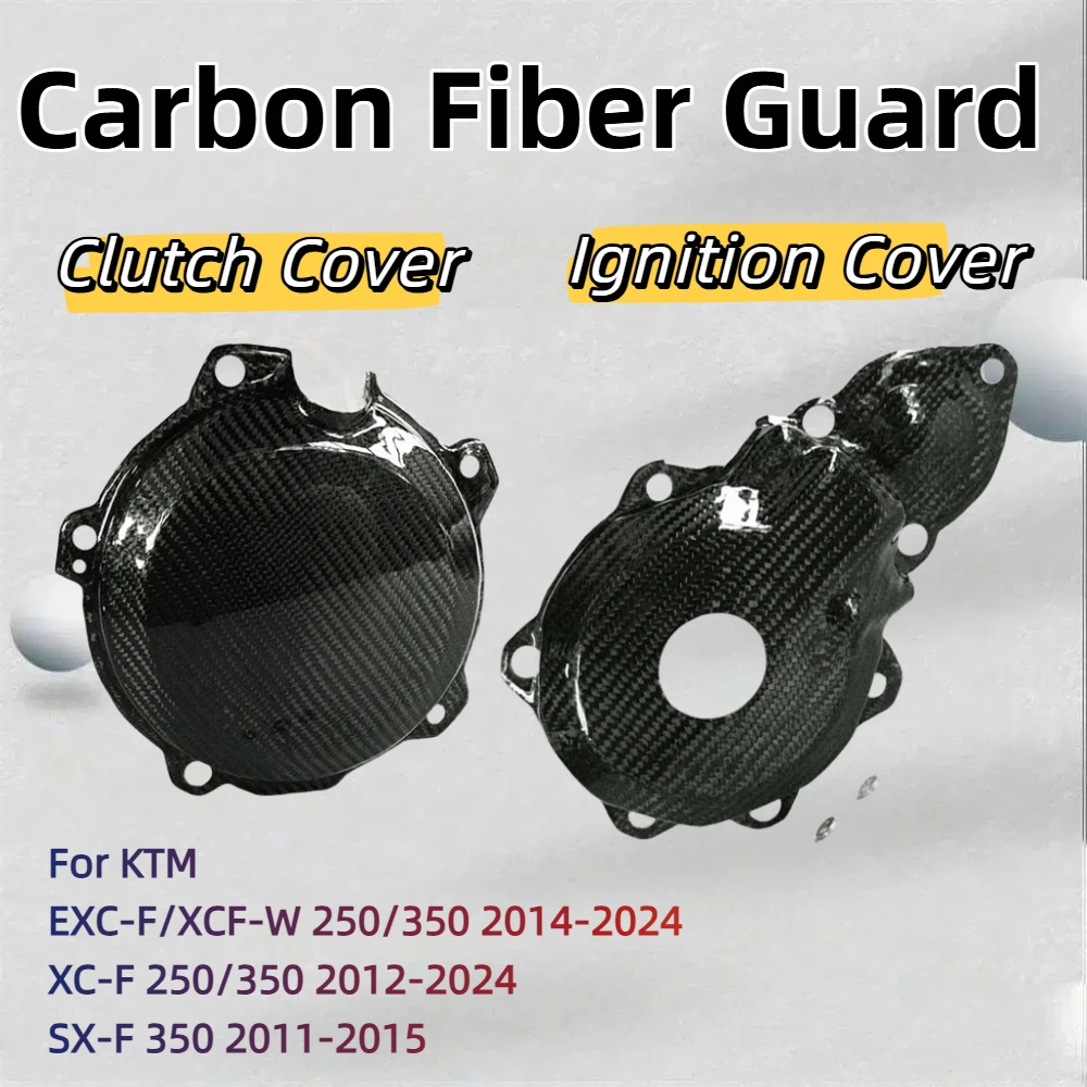 OTOM Motorcycle Clutch Ignition Cover Carbon Fiber Engine Guard For KTM SXF XCF EXCF250 350 Freeride HUSQVARNA 2014-2024