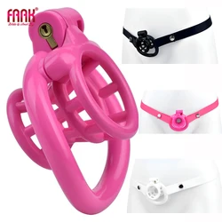 FAAK Wearable Plastic Chastity Cage With 4 Sizes Ring BDSM Sex Toys For Men Strap-ons Light Cock Cage Penis Rings Adult Products