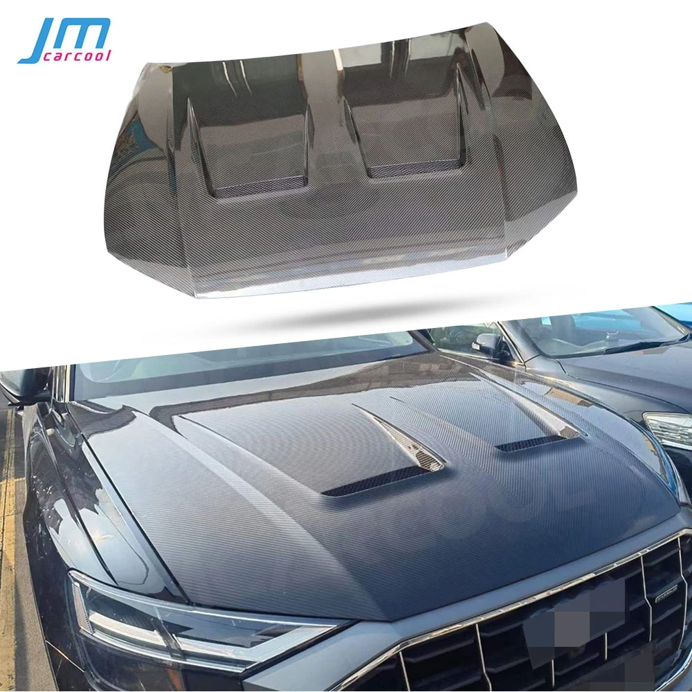 Carbon Fiber Front Engine Hood for Audi Q8 SQ8 RSQ8 2019-2023 Engine Bonnets Vent Cover Body Kits FRP Car Styling Accessories