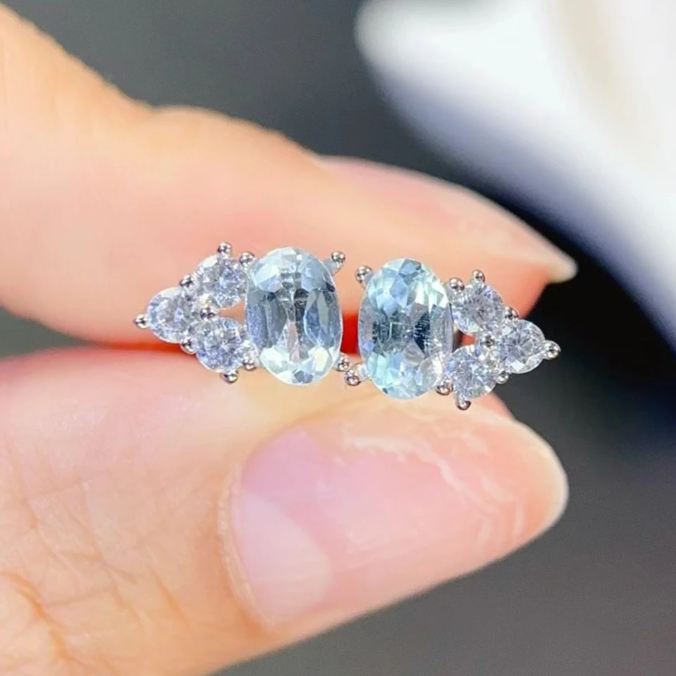 

Серебряные серьги S925 с натуральным топазом, с сертификатом, гипоаллергенные, изысканная работа, серебряные серьги, ювелирный подарок для нее