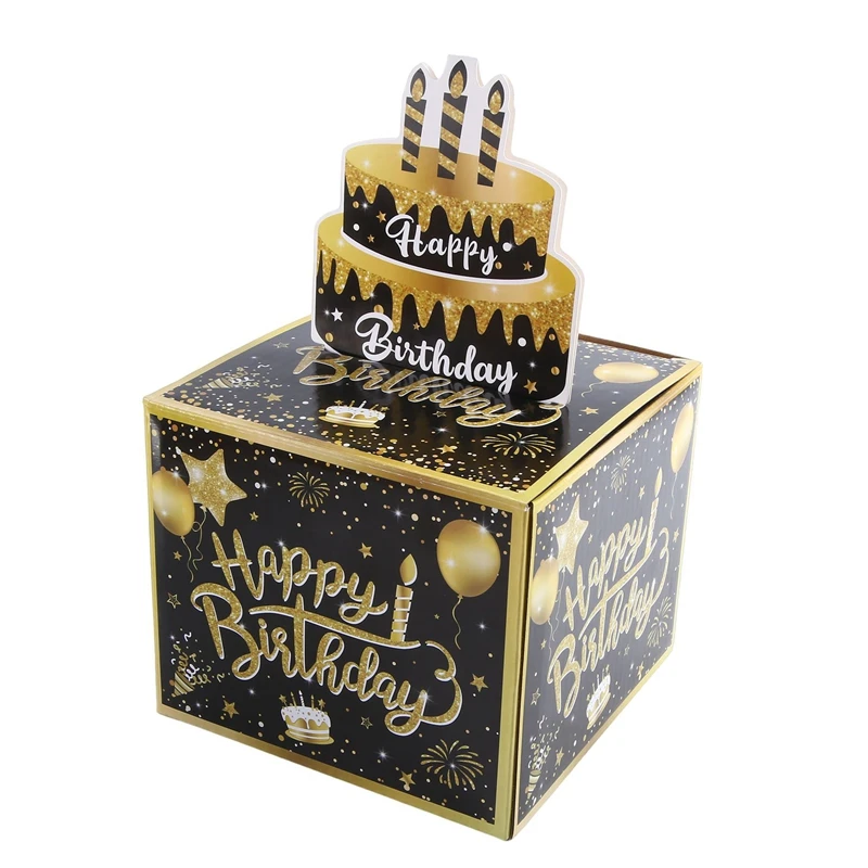 Surprise Birthday Party Decoration Birthday Atmosphere Decoration Black Props Money Drawing Boxes