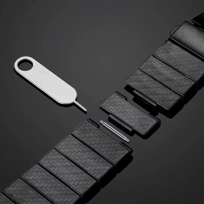 Cinturino in metallo con motivo in fibra di carbonio per Samsung Galaxy Watch 7 Ultra 47mm Accessori per cinturini sostituibili
