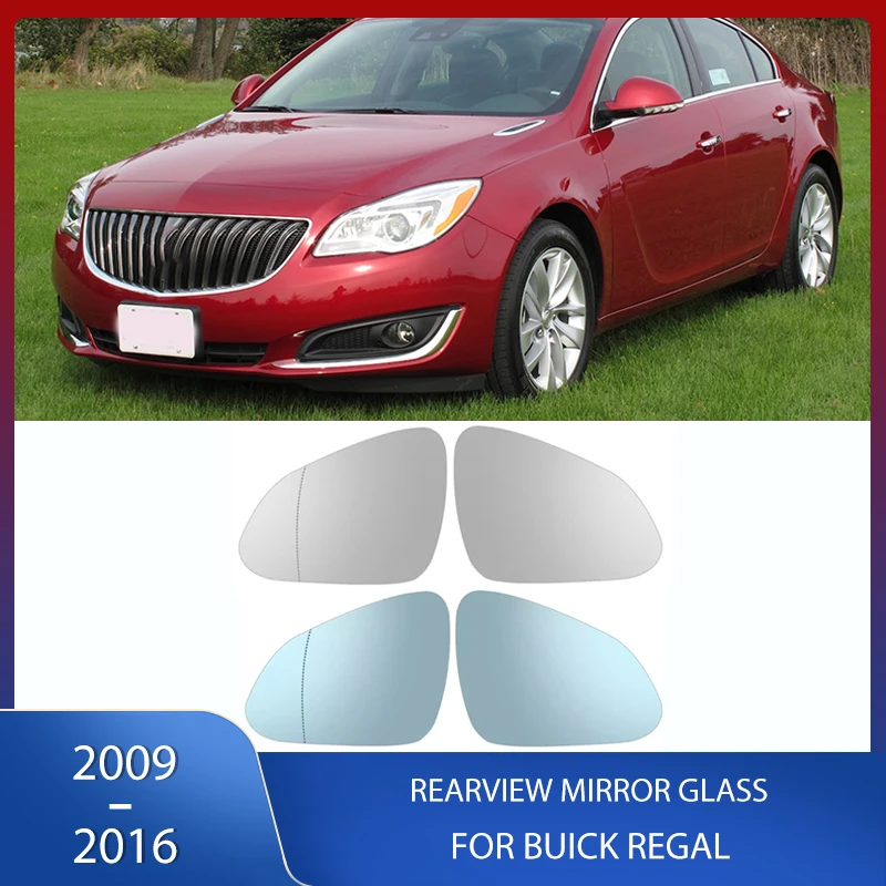 

Side Rearview Mirrors Lenses Door Wing Rear View Mirror White Blue Glass Lens Heated For Buick Regal 2009 2010 2011 2012-2016