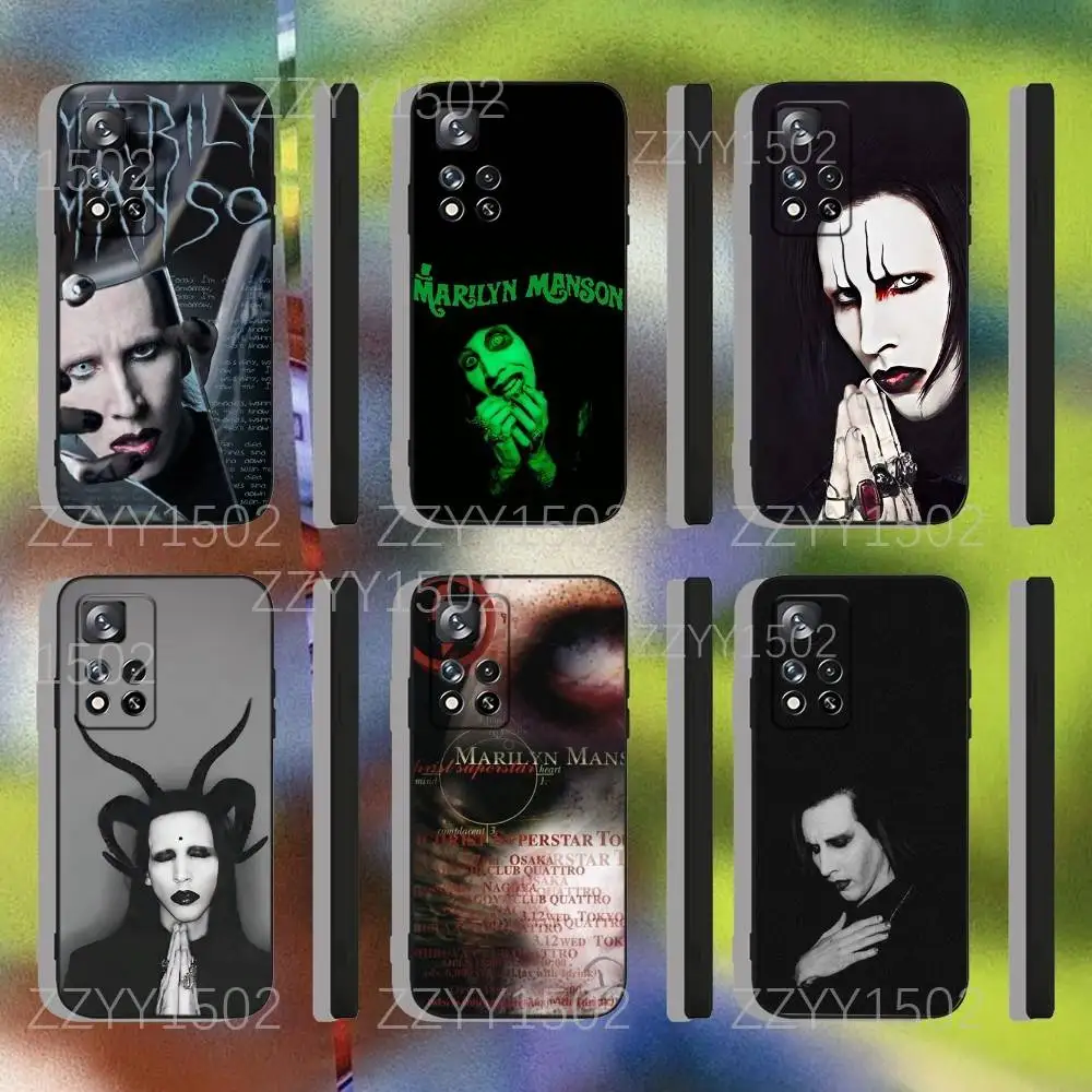 

Gothic M-Marilyn Manson Phone Case For Samsung S25,S24,Ultra,S20,S30,Plus,S22,S23,Ultra,Plus,5G Anti-Scratch TPU Shell