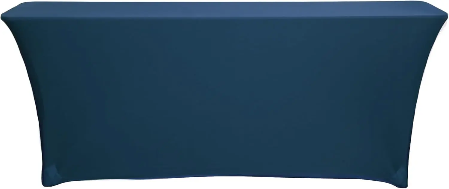 

- Spandex 6 Ft X 18 Hes, Narrow Classroom Standard Rectangular Training Stretch Tablecloth - Navy Blue