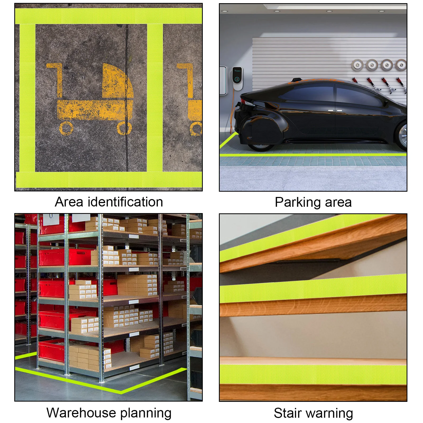 4 Rolls Reflective Tape Safety Reminder High Visibility Warning Sticker Strong Adhesion Protective Tape for Vehicles Road