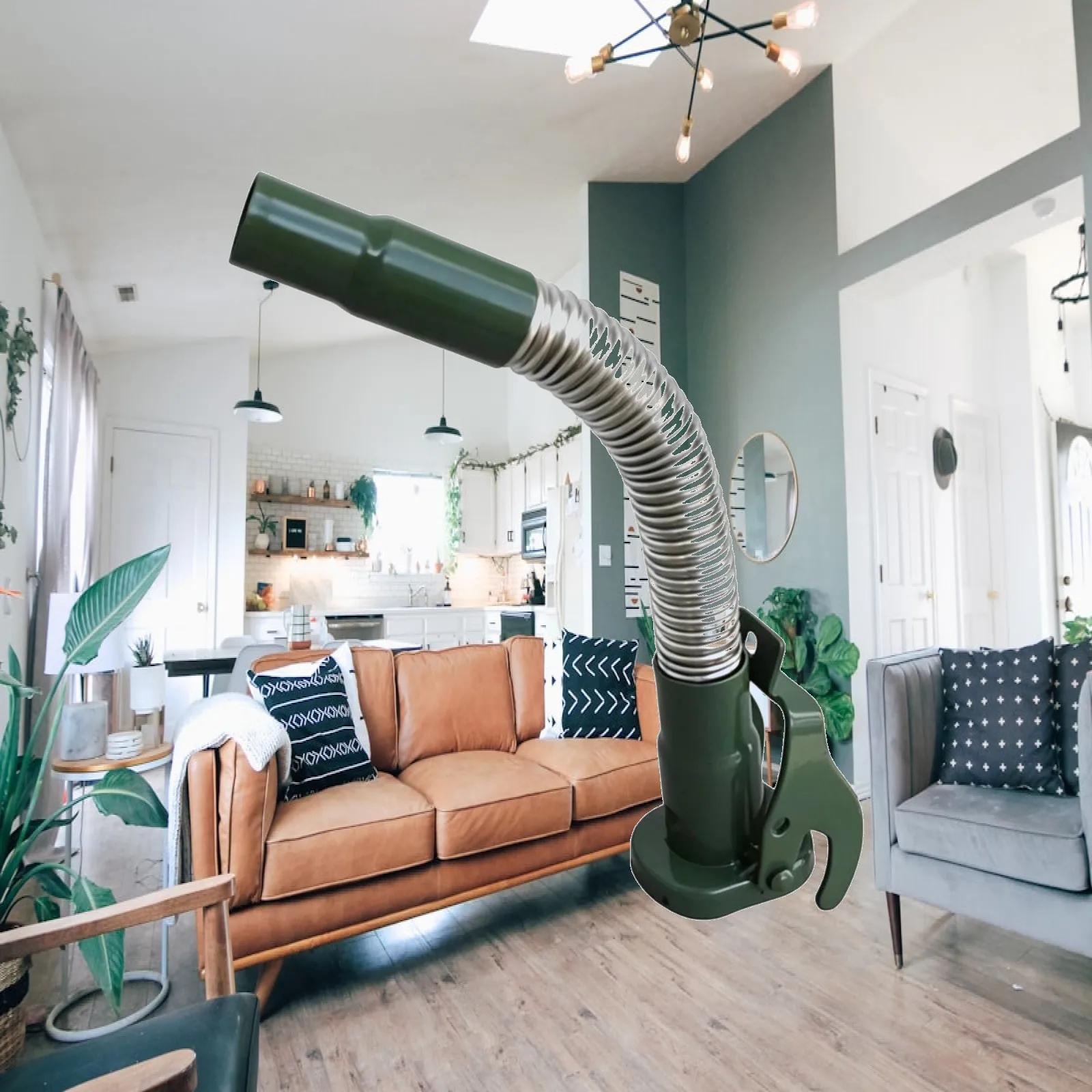 Metal Fuel Can Spout Stainless Steel Fuel Can Spout Pouring Tube with Gasket Corrugated Hardware Flexible for Garage, Workshop