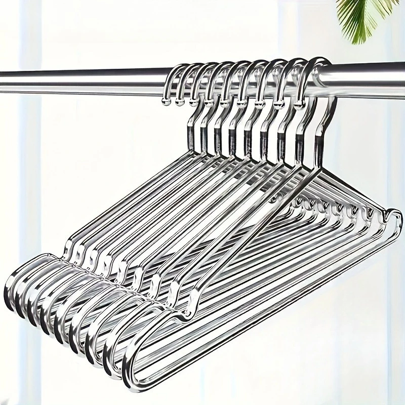 30 Stück Edelstahl-Kleiderbügel – rutschfester, platzsparender Wäscheständer mit Schulterrillen für Kleidung und Aufbewahrungslösungen zu Hause