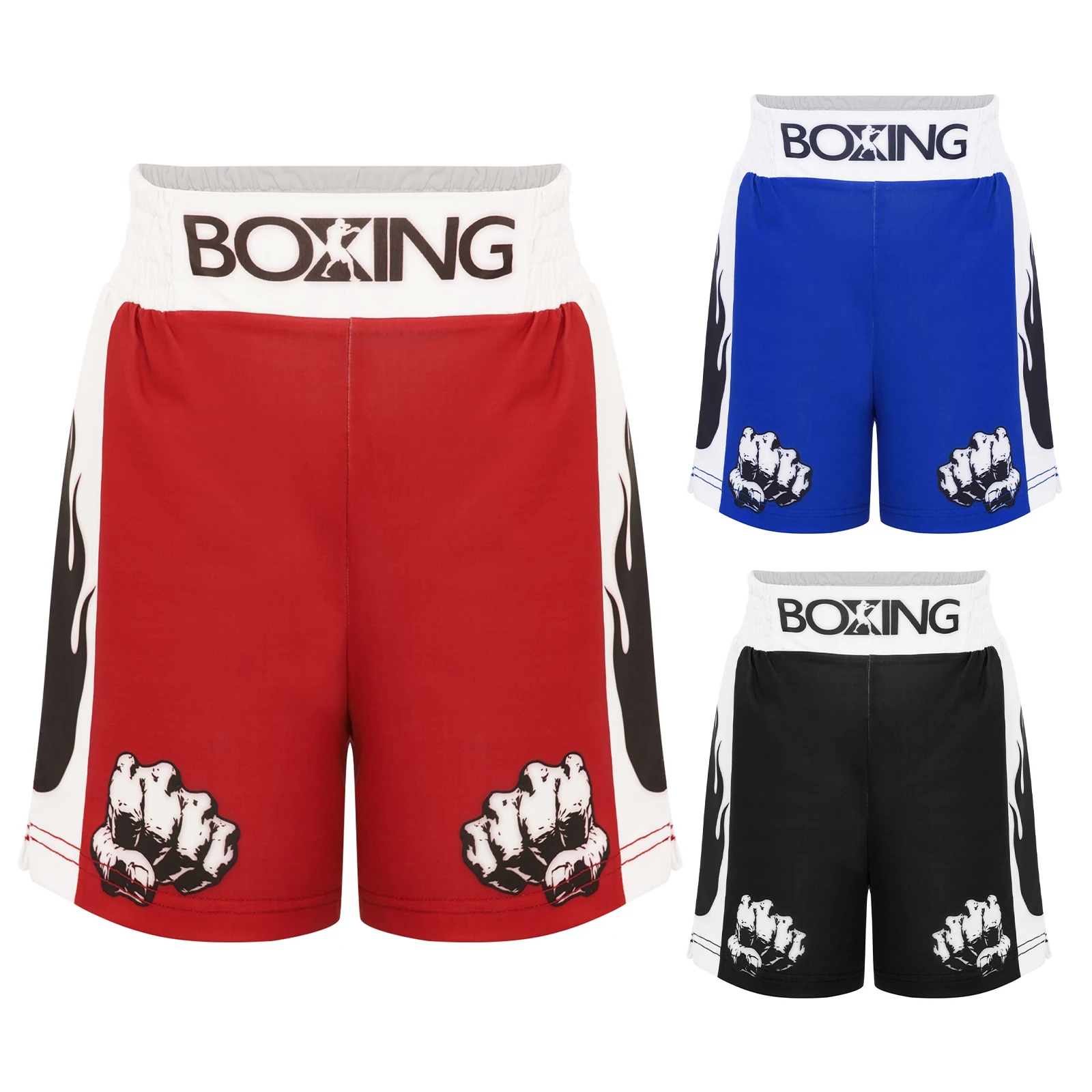 الأولاد الملاكمة القتال السراويل بسط الجانبين الشق أنيق مطبوعة MMA الملاكمة التايلاندية السراويل الطفل كيك بوكسينغ الملابس فنون الدفاع عن النفس جذوع #5