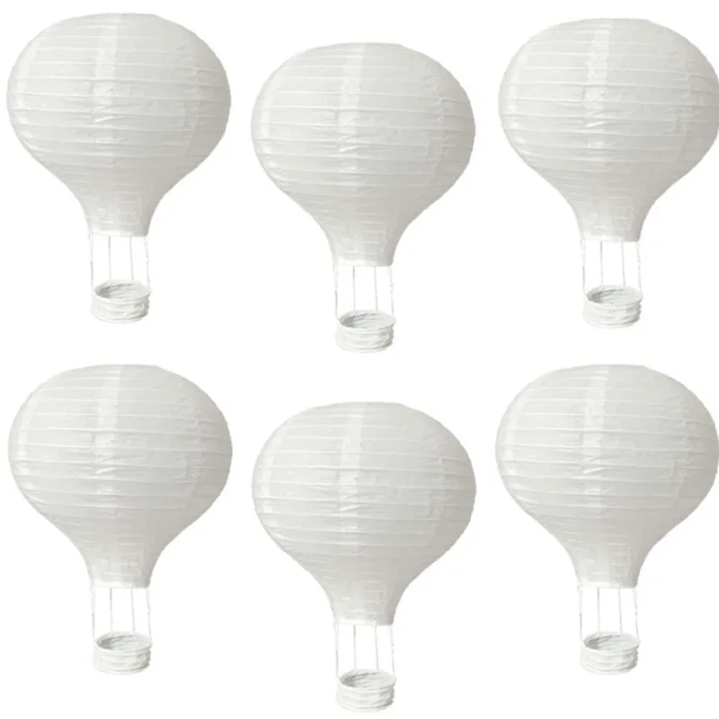 1pc 20/25/30/40cm White Hot Air Balloon Paper Lantern Lampshade Ceiling Light Christmas Wedding Party Bar Hanging DIY Decoration view 6