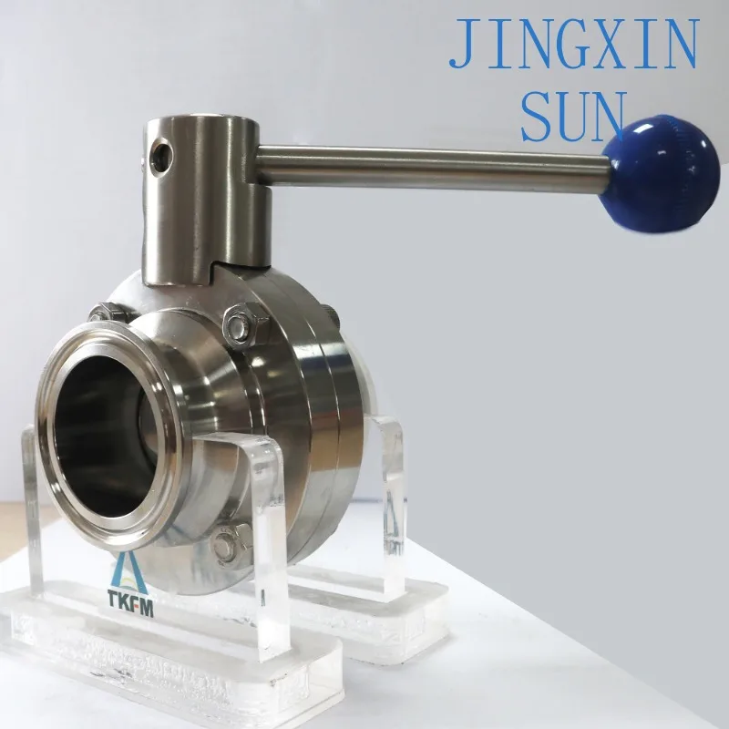 Approved Iso Standard Anti-Pollution 102mm Three-Clamp Sanitary Butterfly Valve