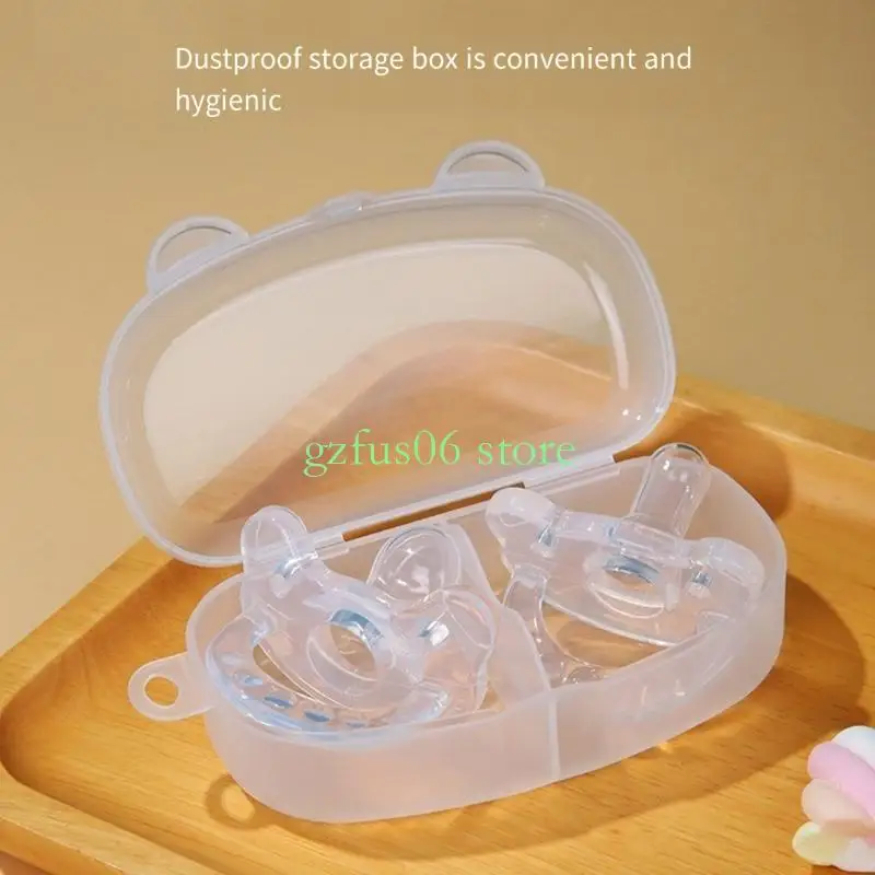 

D5QF 2PCS/SET CABY Pacifizers для легкого отлучения и успокаивания с пылеистойной коробкой для хранения