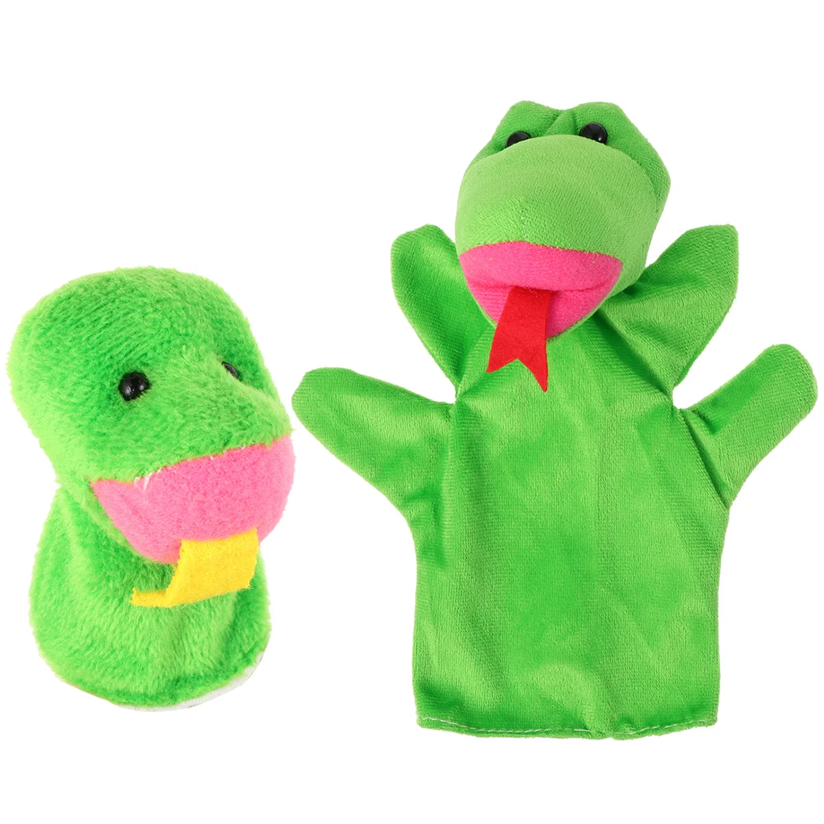 Burattino da dito a forma di serpente da 2 pezzi Aspetto divertente Adattamento della vita di gruppo per bambini Esplorazione mondiale immaginativa Genitore-figlio