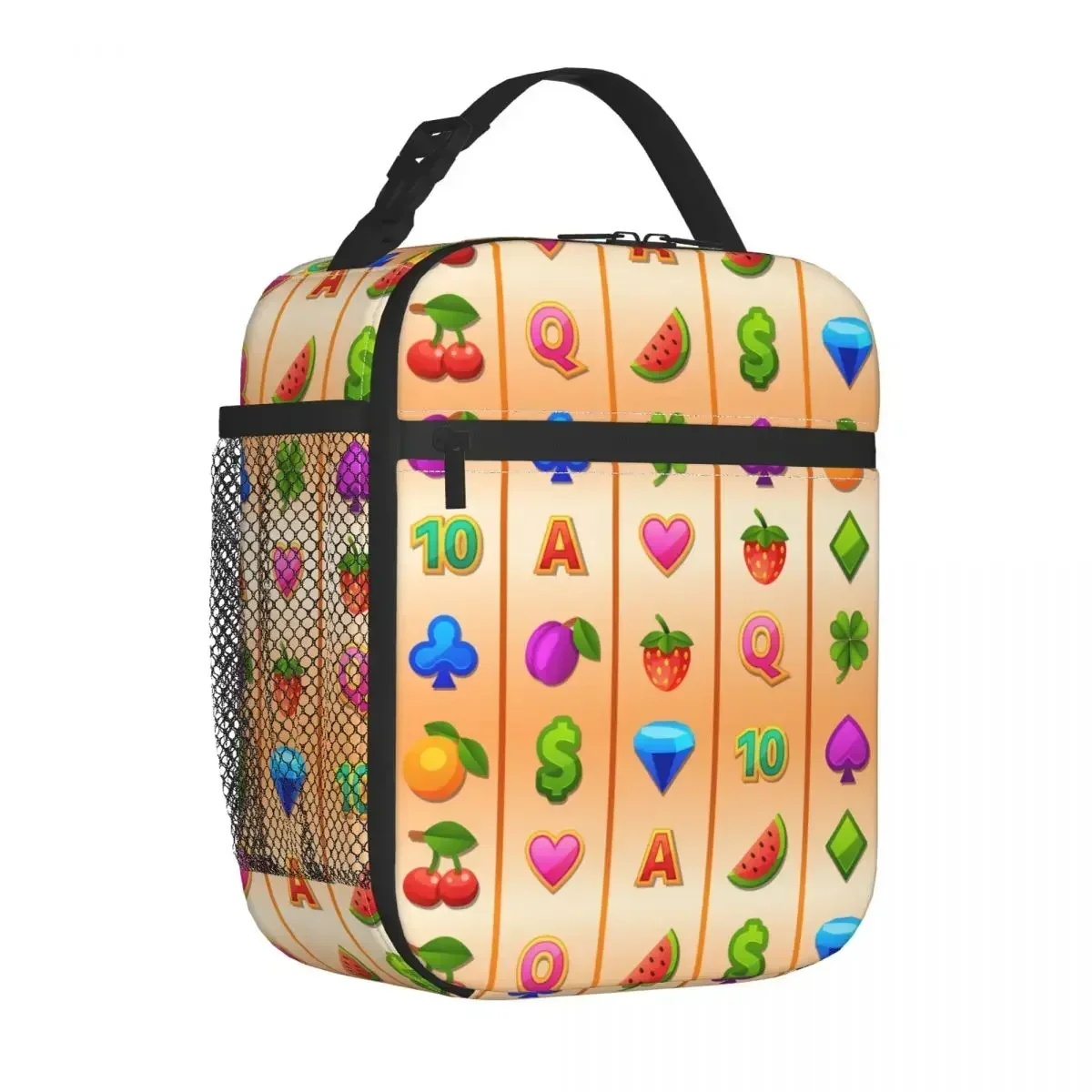 Gambling Luck Casino Slot Machine Game Merch Insulated Lunch Bag Travel Gamble Fruit Food Box New Cooler Thermal Lunch Box