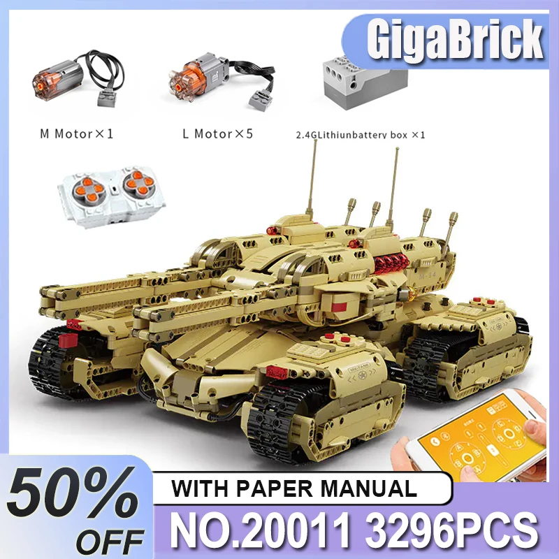 

Mould King 20011 MOC Collectible Tank Model Building Blocks RC Educational Bricks Creative DIY Toys Christmas Birthday Gift Kids