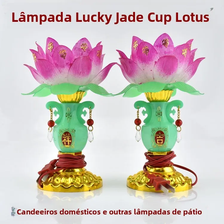 Lâmpada de Lótus, Lâmpada de Oferenda para Buda, Lâmpada de Flor de Lótus de Plástico, Lâmpada de Buda para Casa, Lâmpada de ...