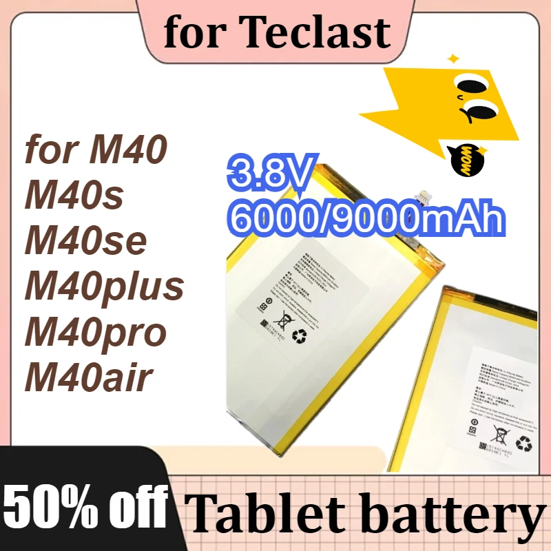 

3.8V 6000/9000mAh Li-Ploymer Battery for Teclast M40 M40s M40se M40plus M40pro M40air Tablet Battery Large Capacity