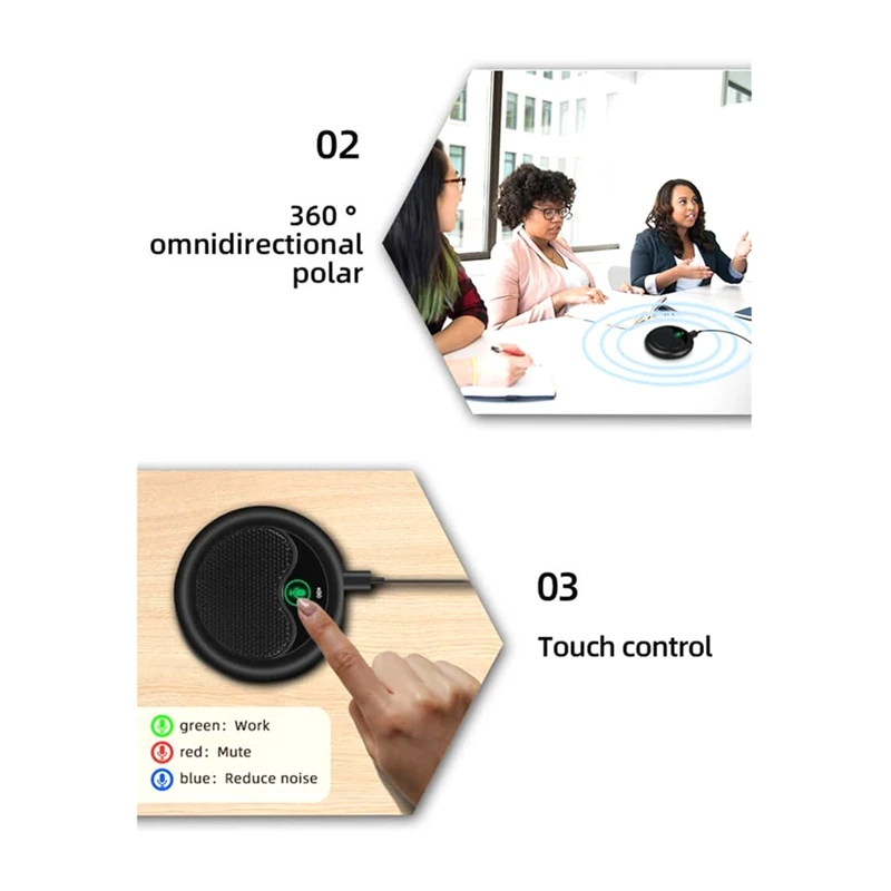 Video Conference USB Microphone,Omnidirectional Condenser Mic For PC Laptop Online Meeting Skype Recording,Chating,Zoom